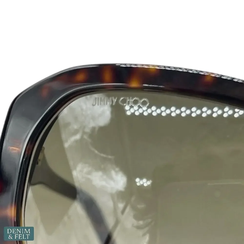 NEW Jimmy Choo Karly Havana Square Oversized Gradient Luxury Designer Sunglasses